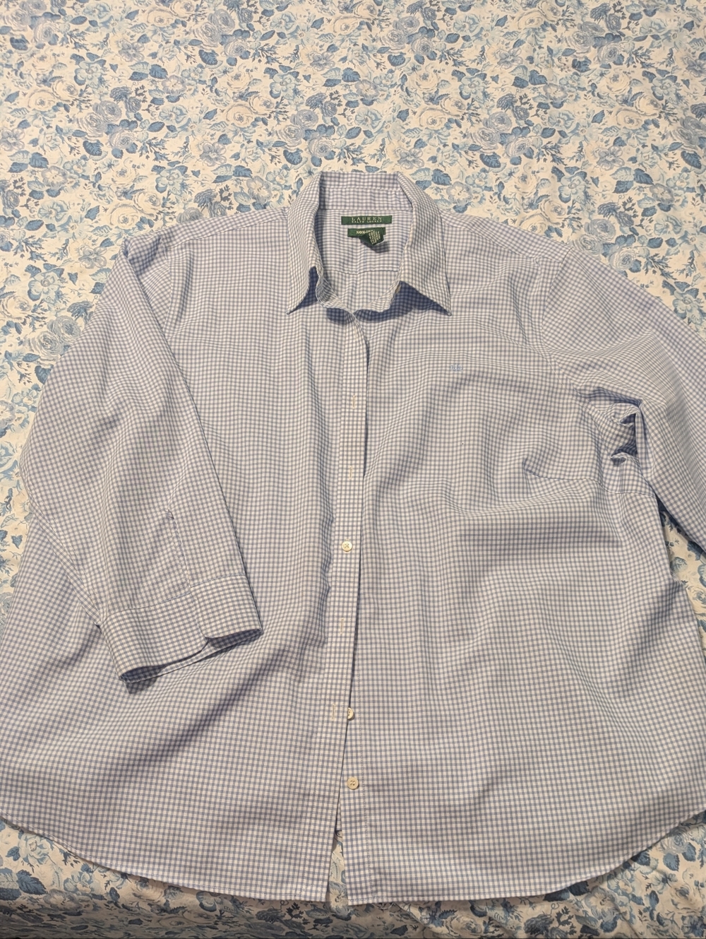 Polo by Ralph Lauren Blue and White Gingham Button-Down Shirt